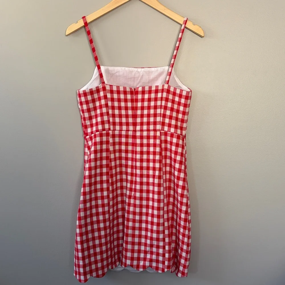 English‎ Factory Gingham Checked Mini Dress Size Small Red White Retro